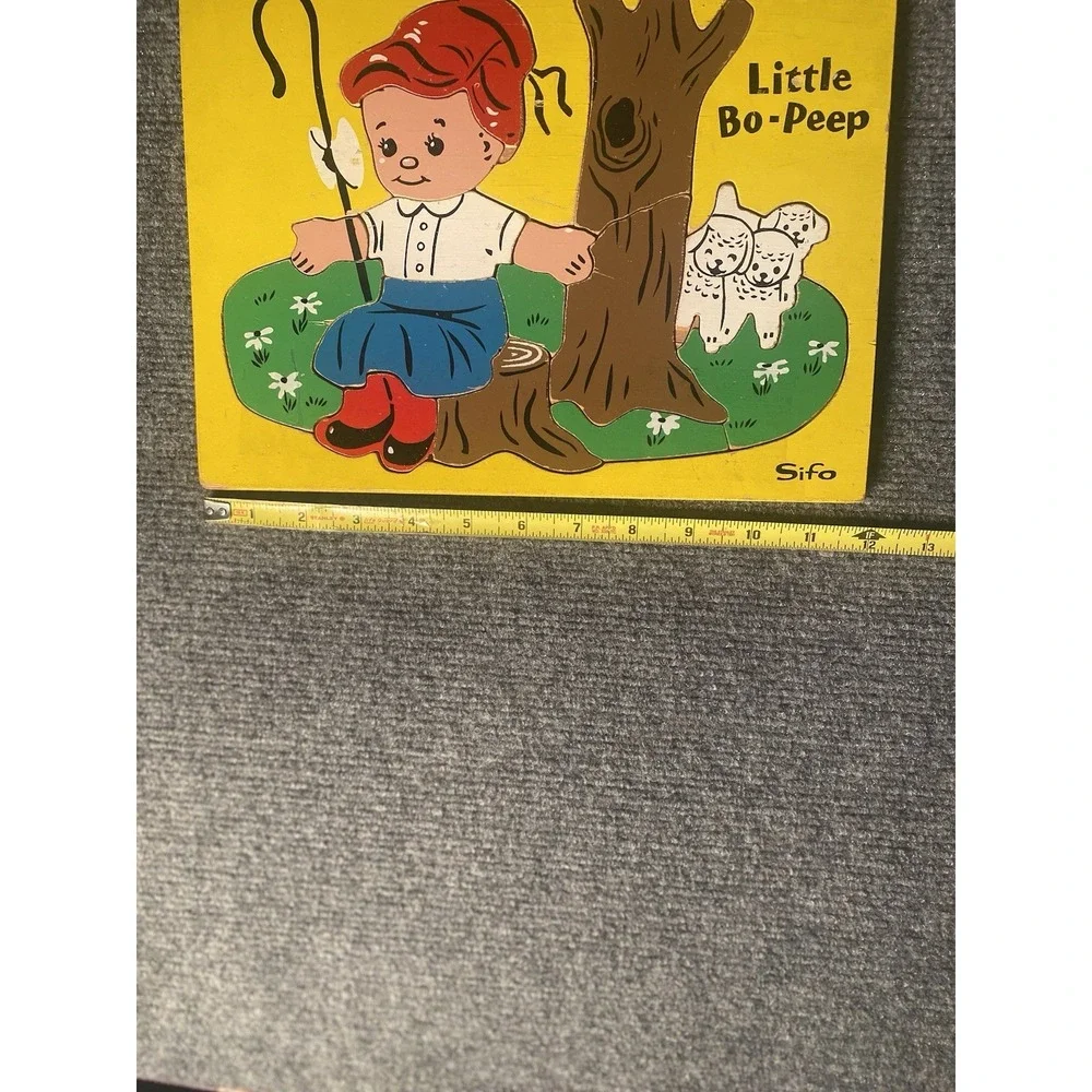 Sifo (1944-1975) Little Bo-Peep Vintage Wood Tray Puzzle Complete